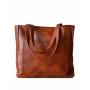 - BRĄZOWA TOREBKA SKÓRA NATURALNA SHOPPER BAG